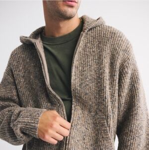 NWT Abercrombie & Fitch Full-Zip Hooded Sweater Size Large